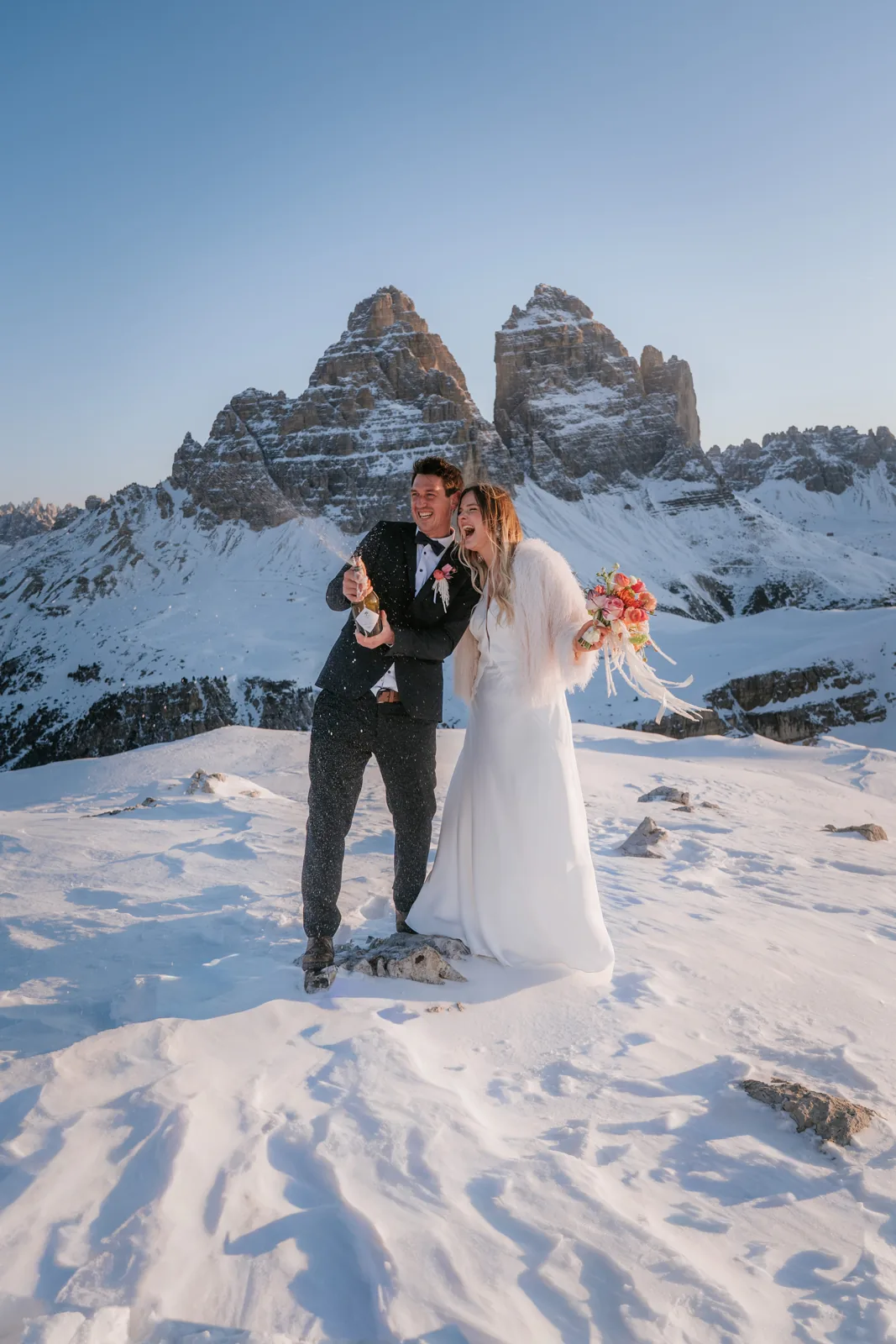 A Winter Ski Elopement in the Dolomites