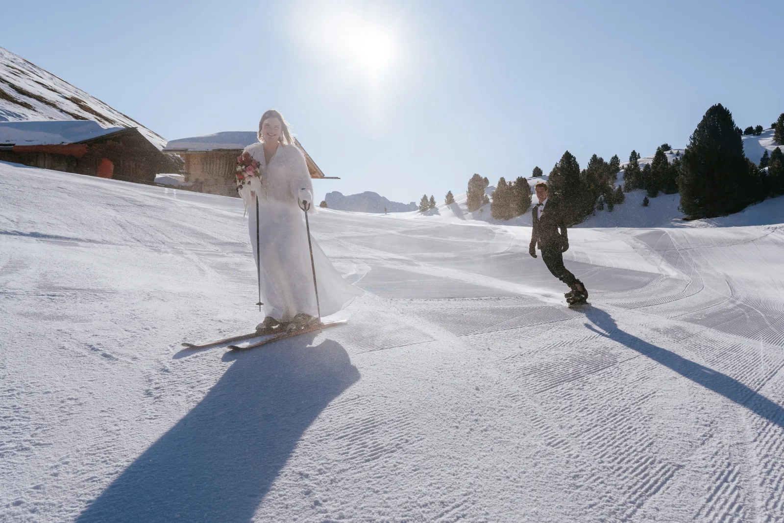 A Winter Ski Elopement in the Dolomites
