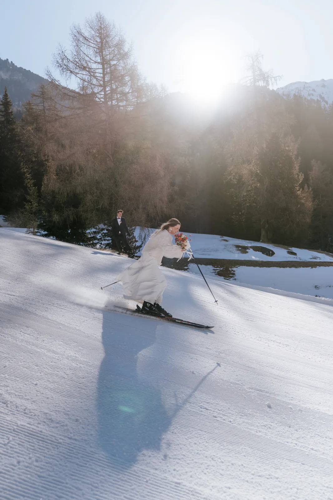 A Winter Ski Elopement in the Dolomites