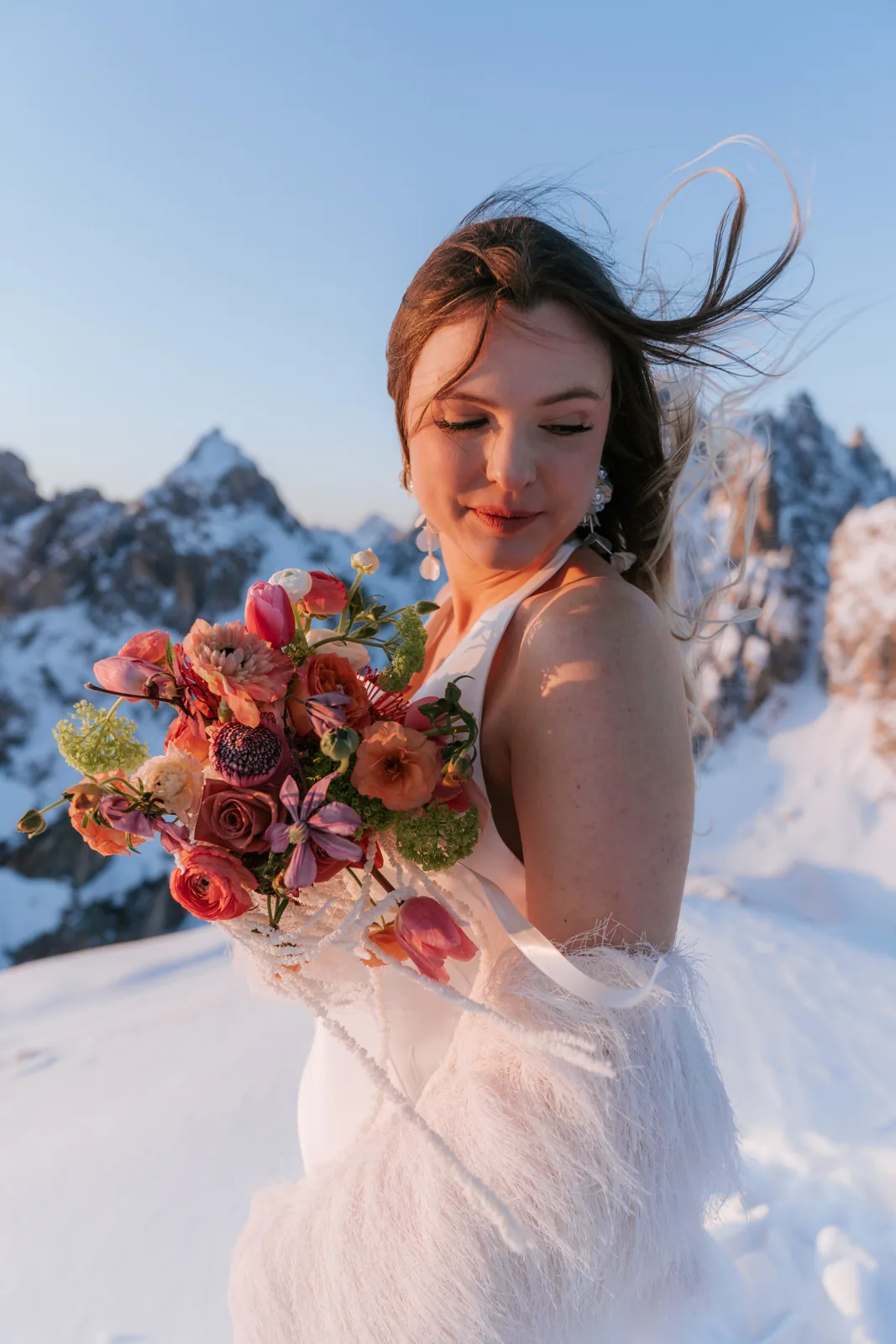A Winter Ski Elopement in the Dolomites