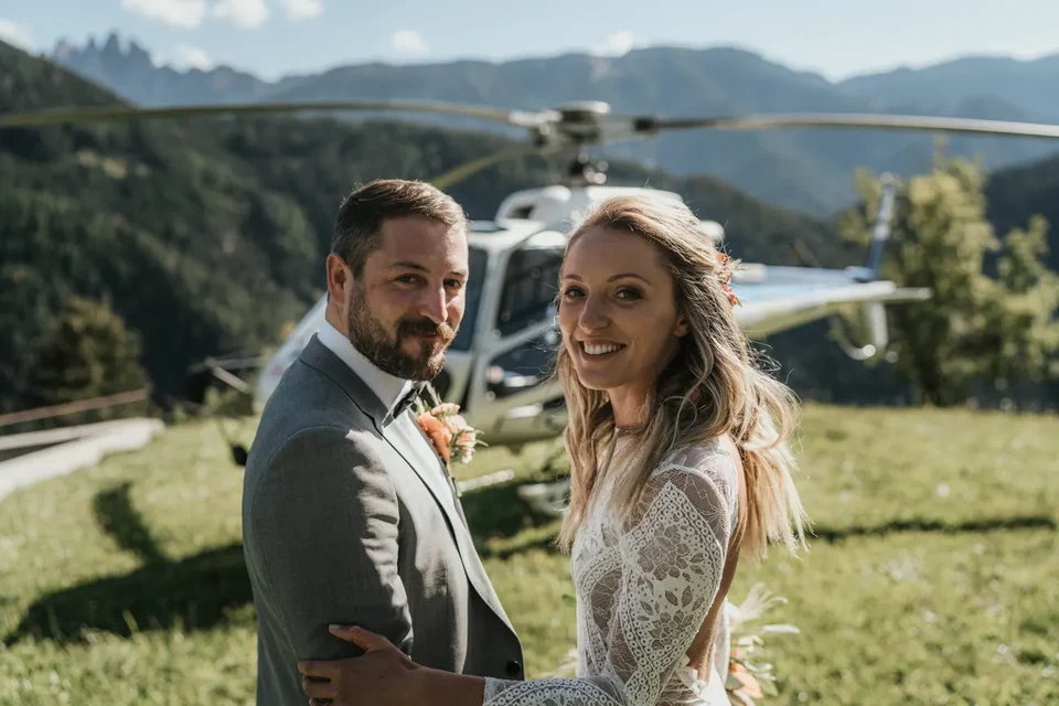 Adventure Helicopter Elopement in the Dolomites