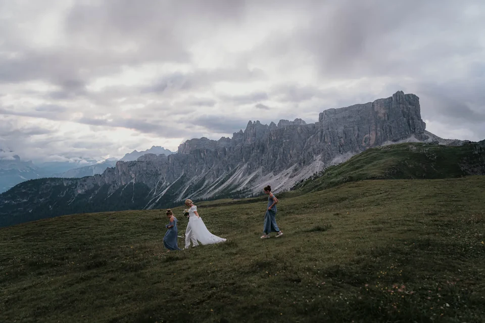 A Passo Giau Meadow Elopement in the Dolomites
