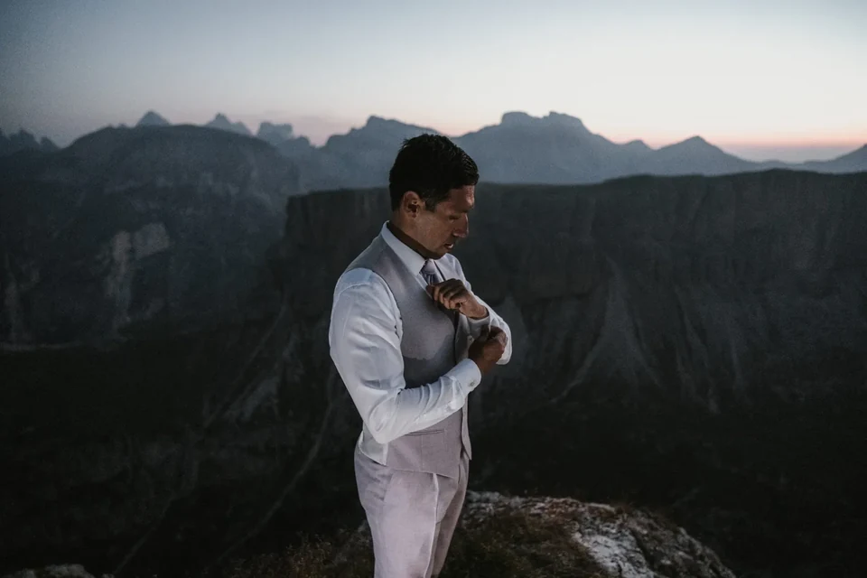 A Magical Sunrise Elopement in the Dolomites