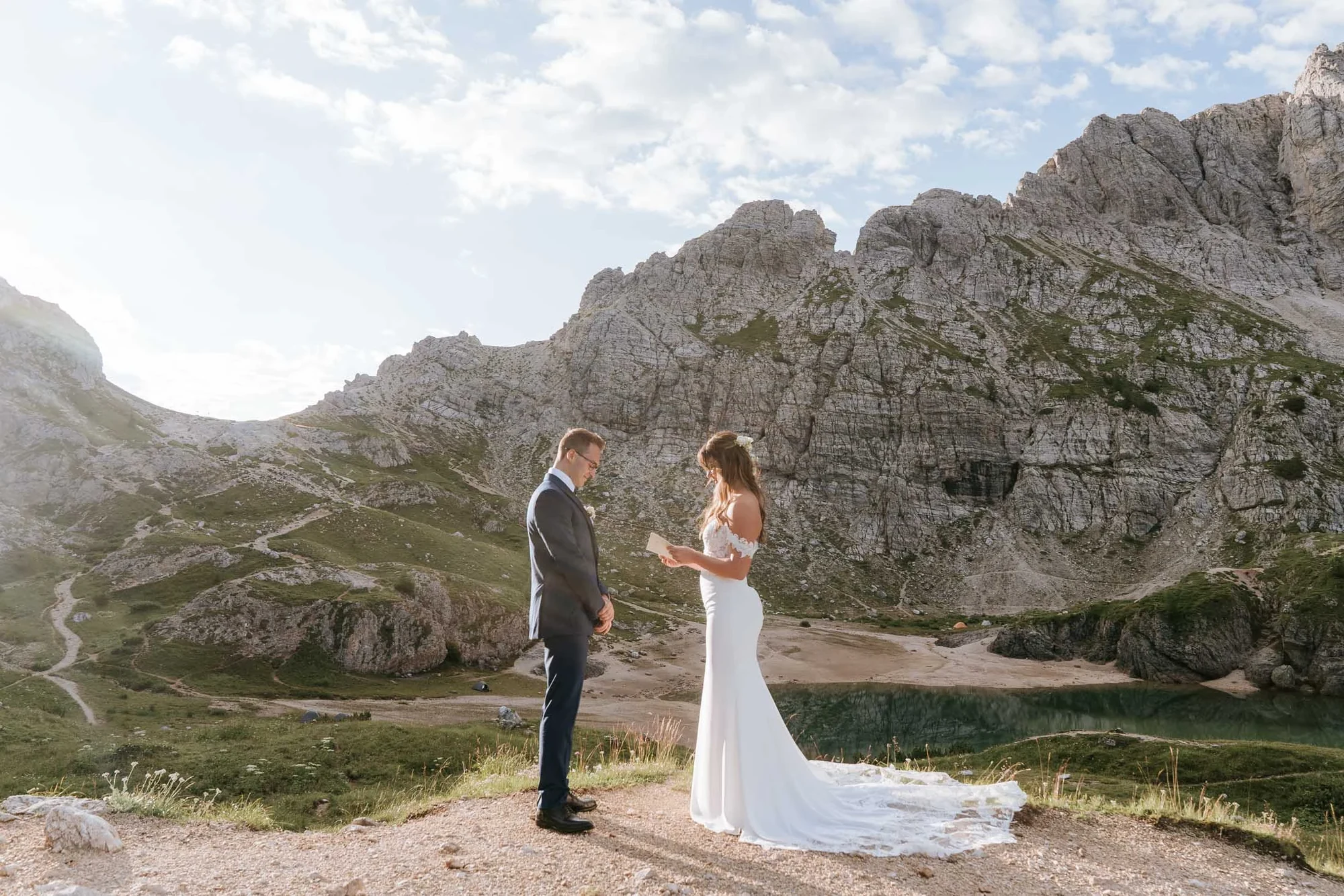 A Three-Stop Helicopter Elopement in the Dolomites