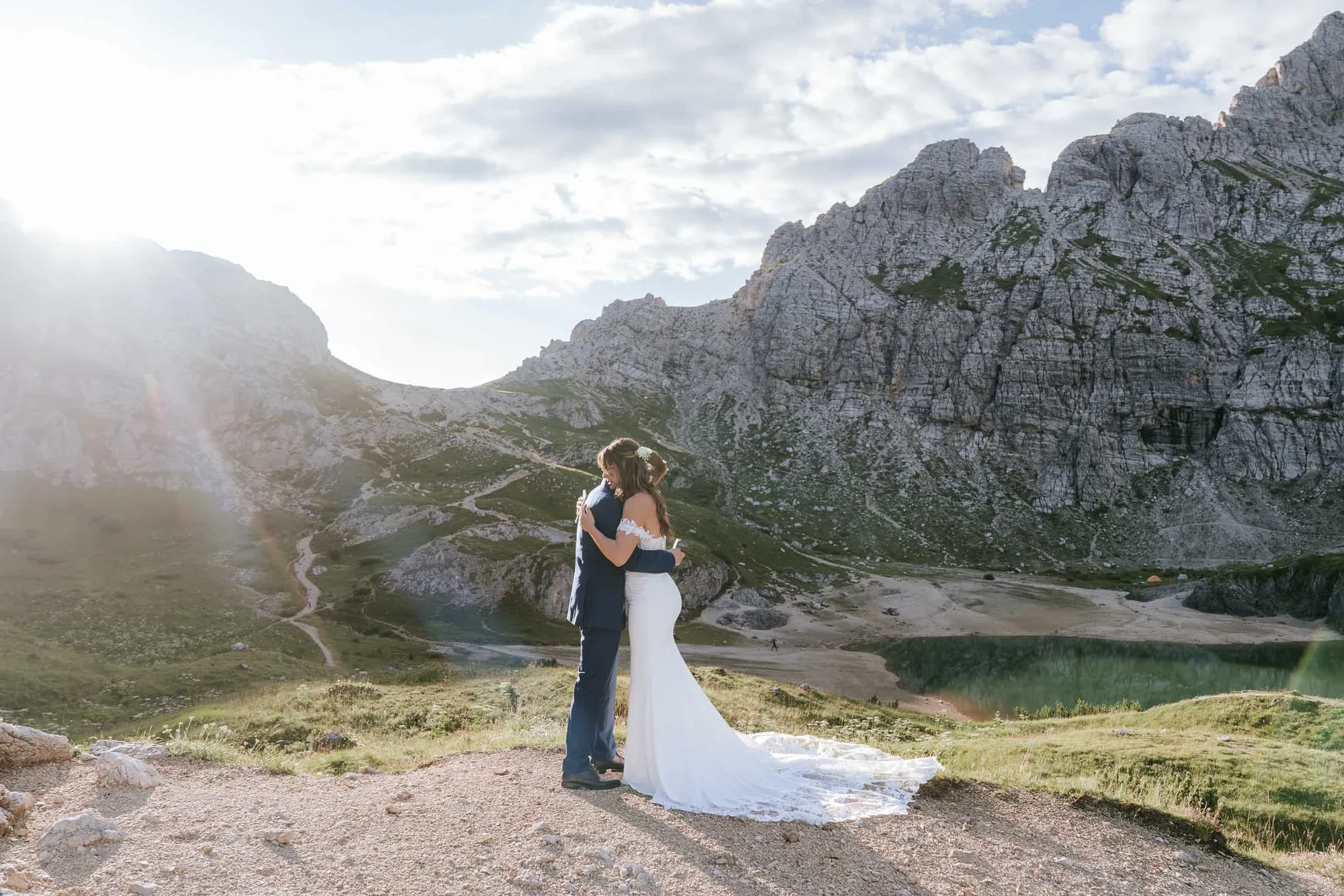 A Three-Stop Helicopter Elopement in the Dolomites