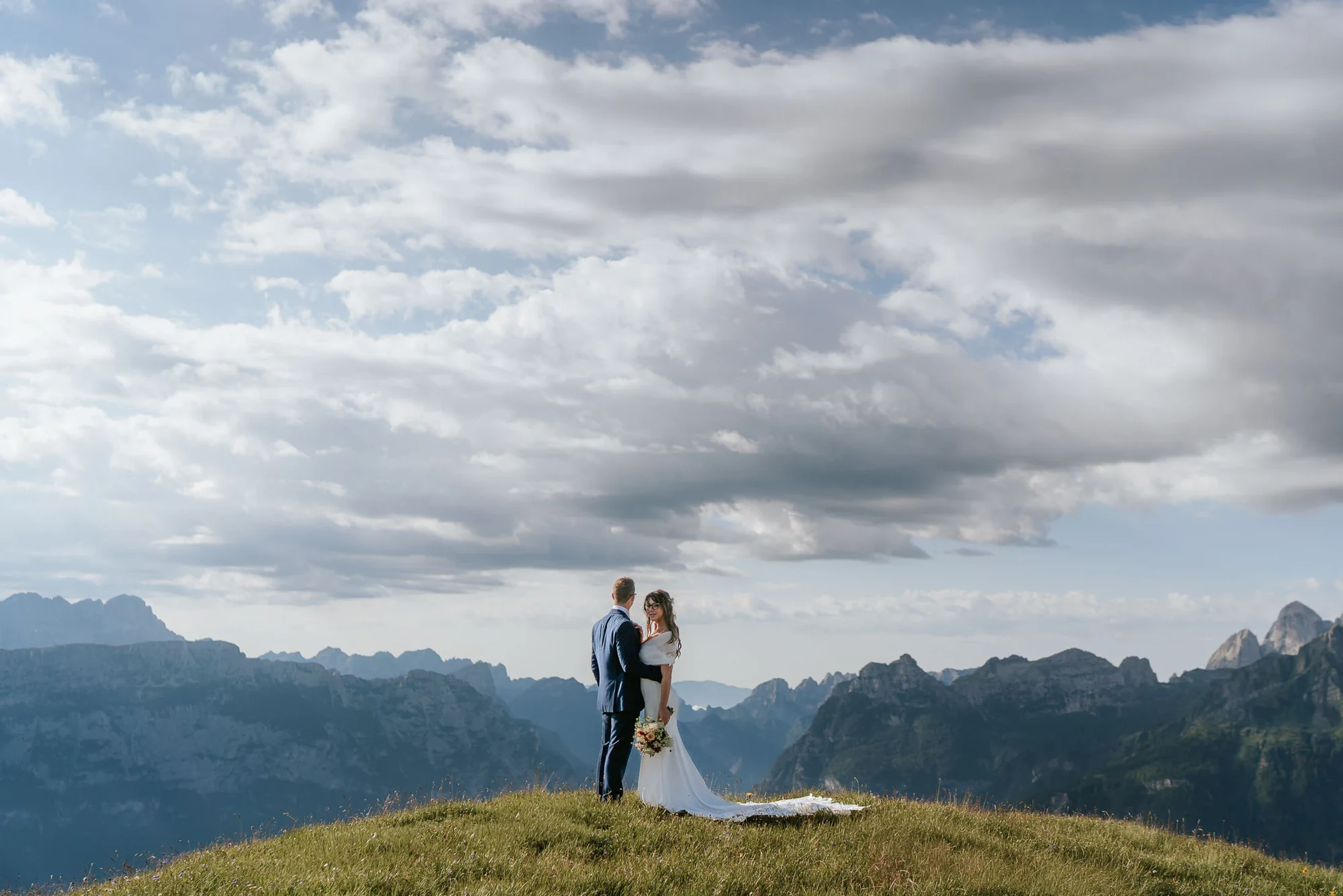 A Three-Stop Helicopter Elopement in the Dolomites
