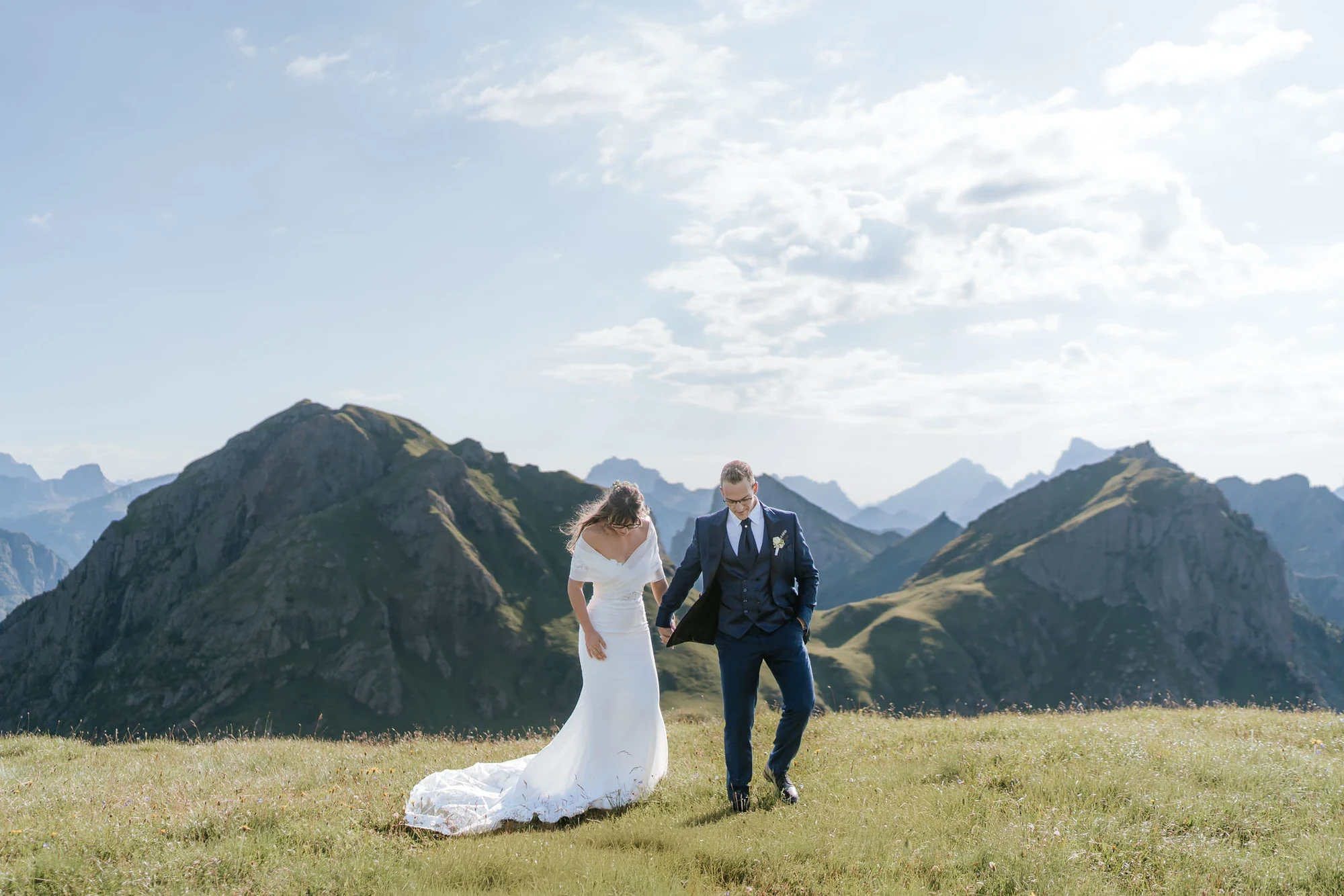 A Three-Stop Helicopter Elopement in the Dolomites