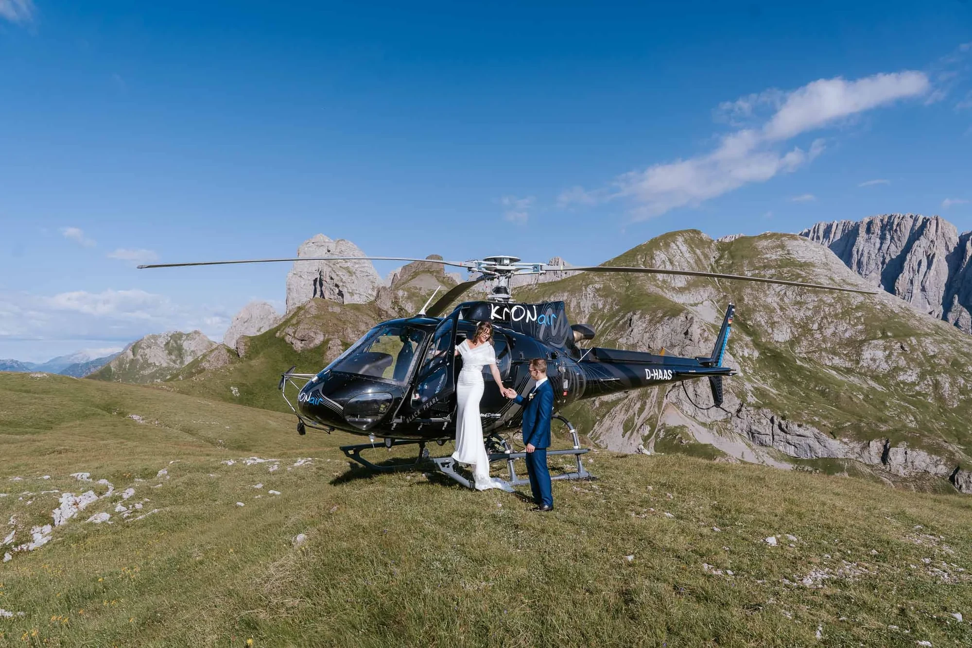 A Three-Stop Helicopter Elopement in the Dolomites