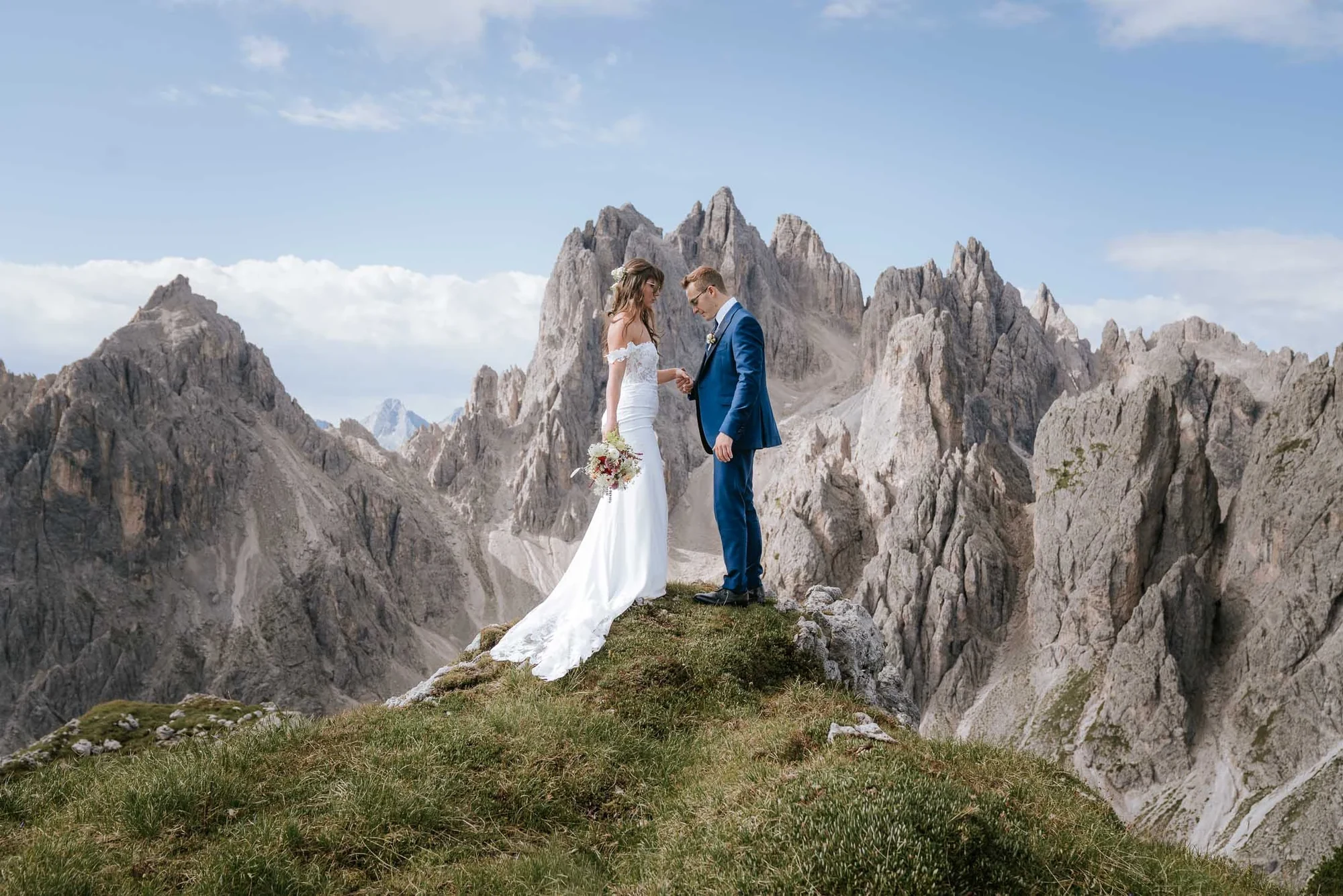 A Three-Stop Helicopter Elopement in the Dolomites