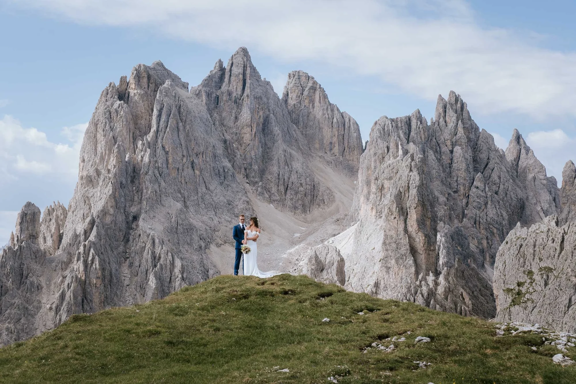 A Three-Stop Helicopter Elopement in the Dolomites