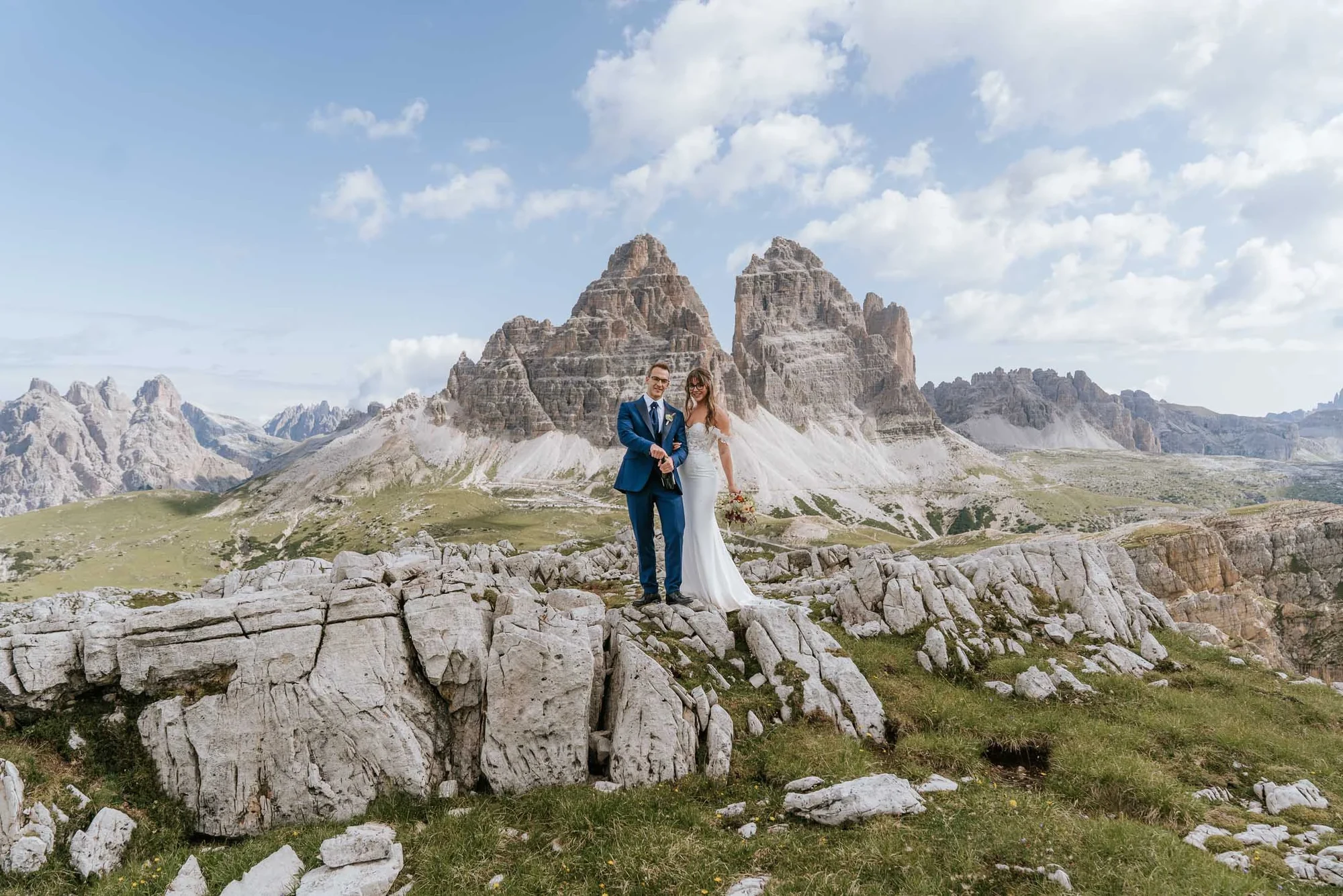 A Three-Stop Helicopter Elopement in the Dolomites