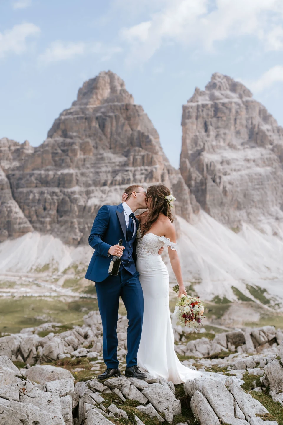A Three-Stop Helicopter Elopement in the Dolomites
