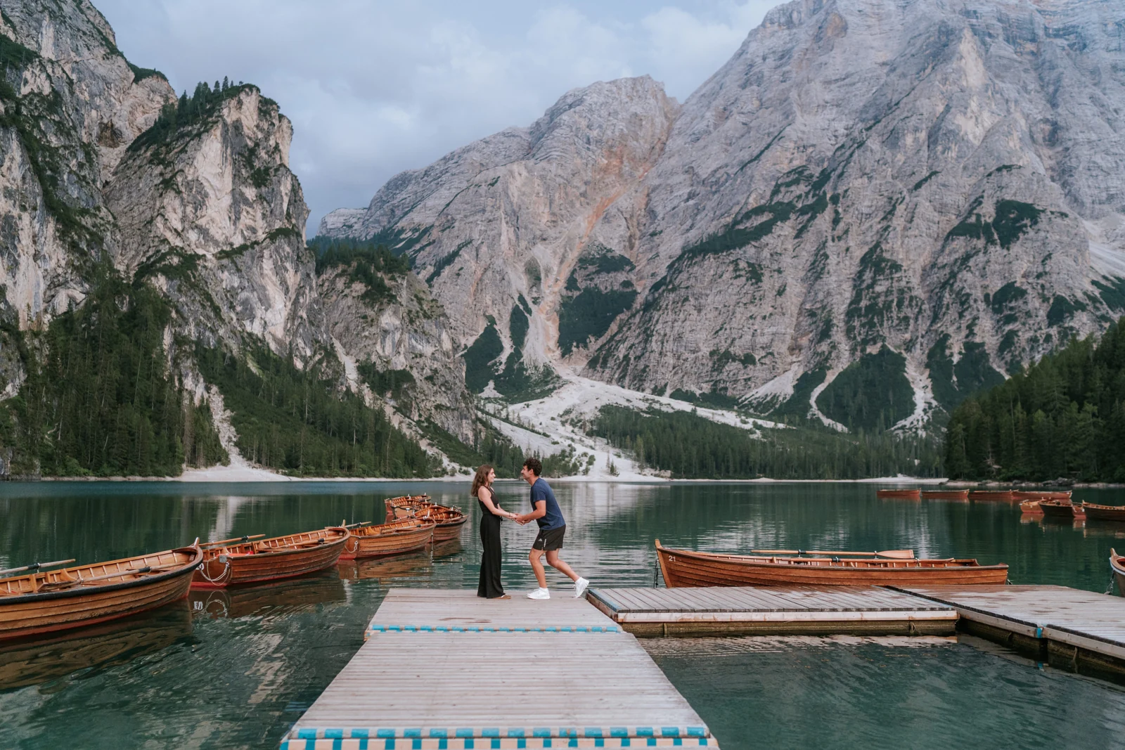A proposal at Lago di Braies in the Dolomites