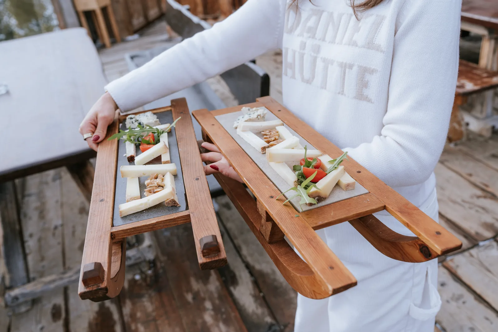 A simple hut snack — bread, cheese and a warm drink after the ceremony