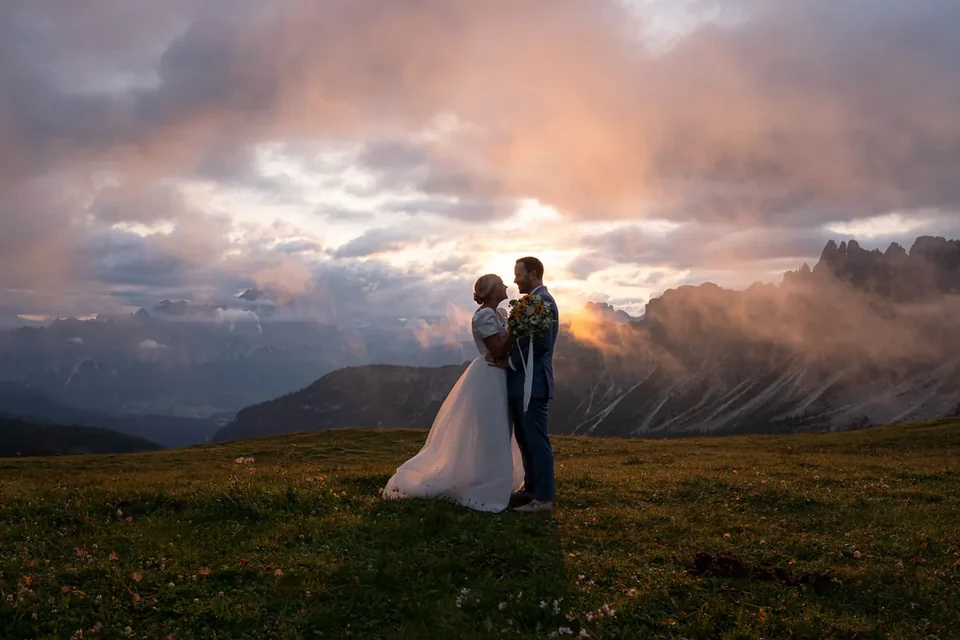 A Passo Giau Meadow Elopement in the Dolomites