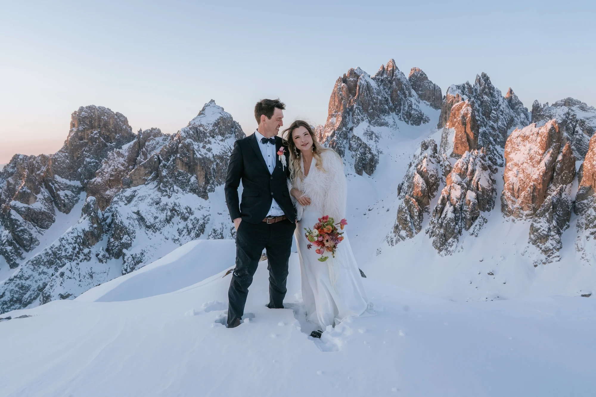 A Winter Ski Elopement in the Dolomites